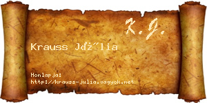Krauss Júlia névjegykártya